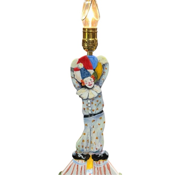 Artisan made hand painted Colorful Clown Table Lamp